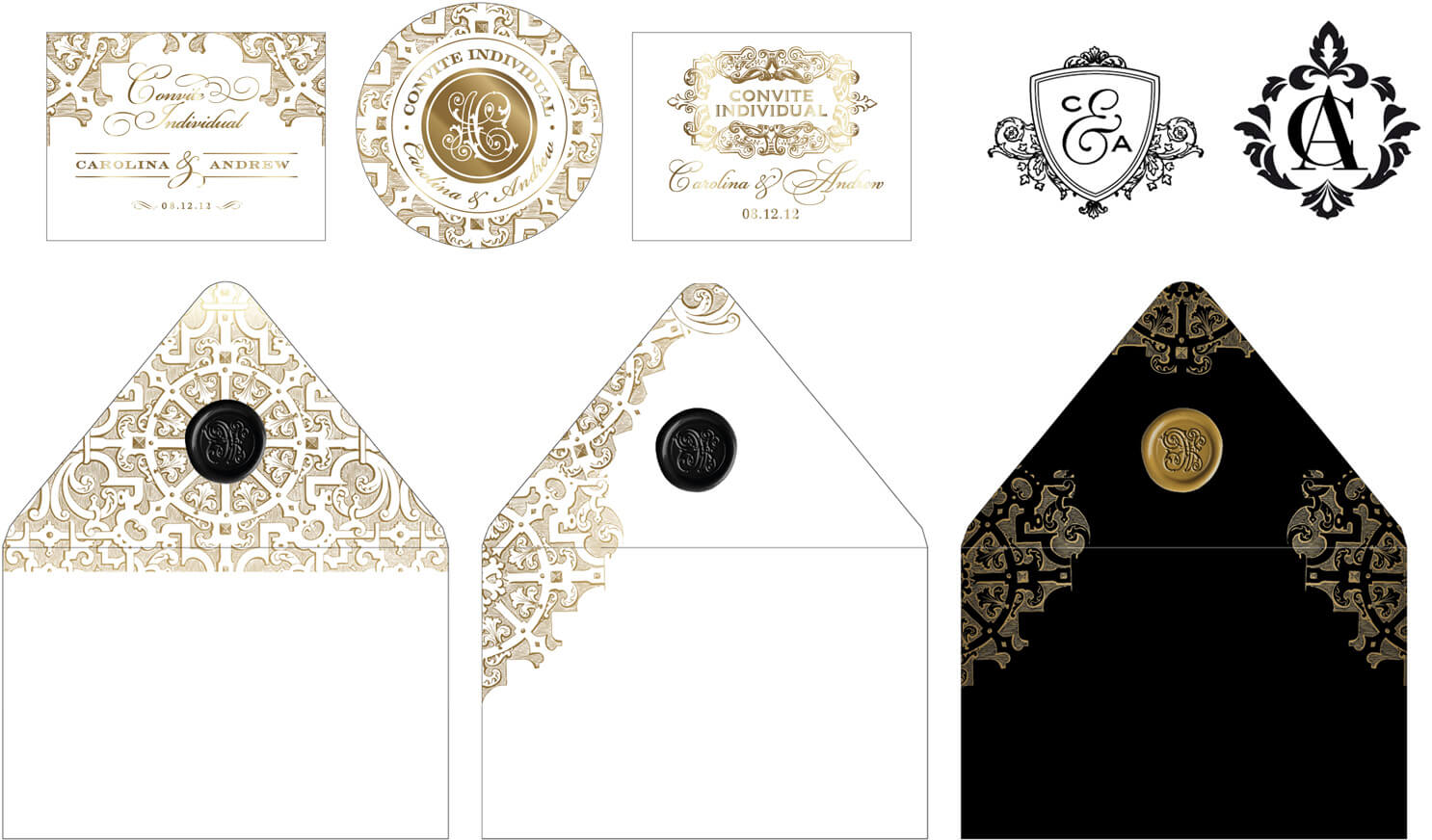 Castle Itaipava inspired envelopes and entrance cards