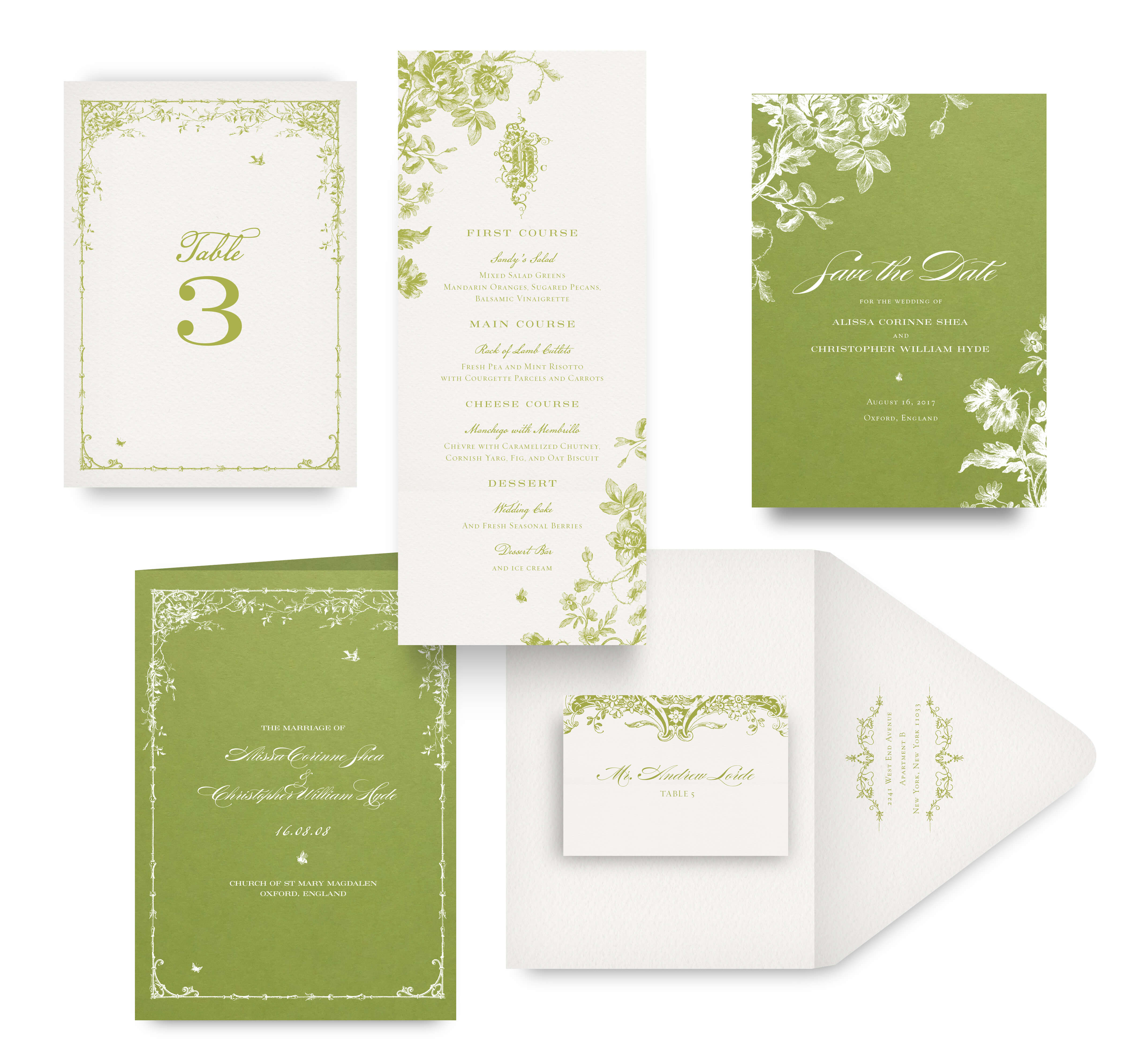 English Garden Save the Date and Wedding Accessories