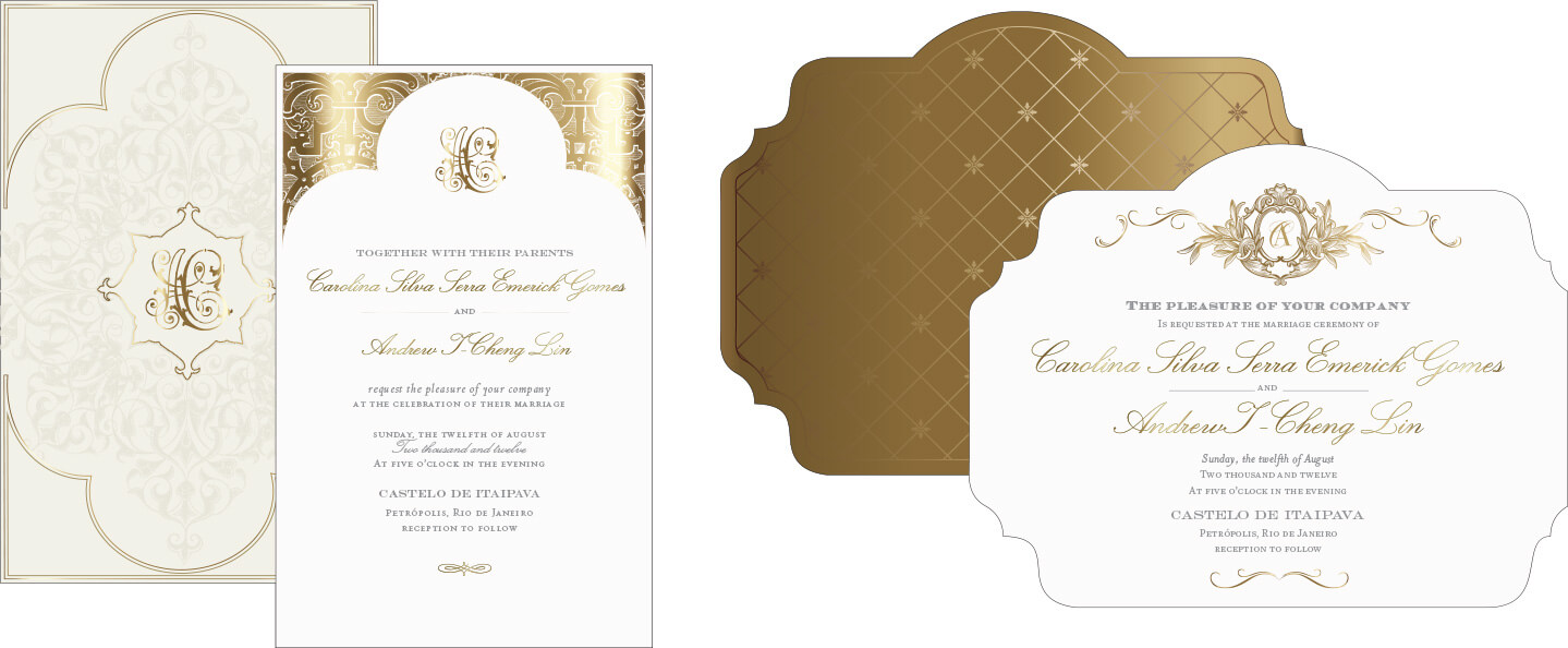 Gold and ivory invitation design alternate