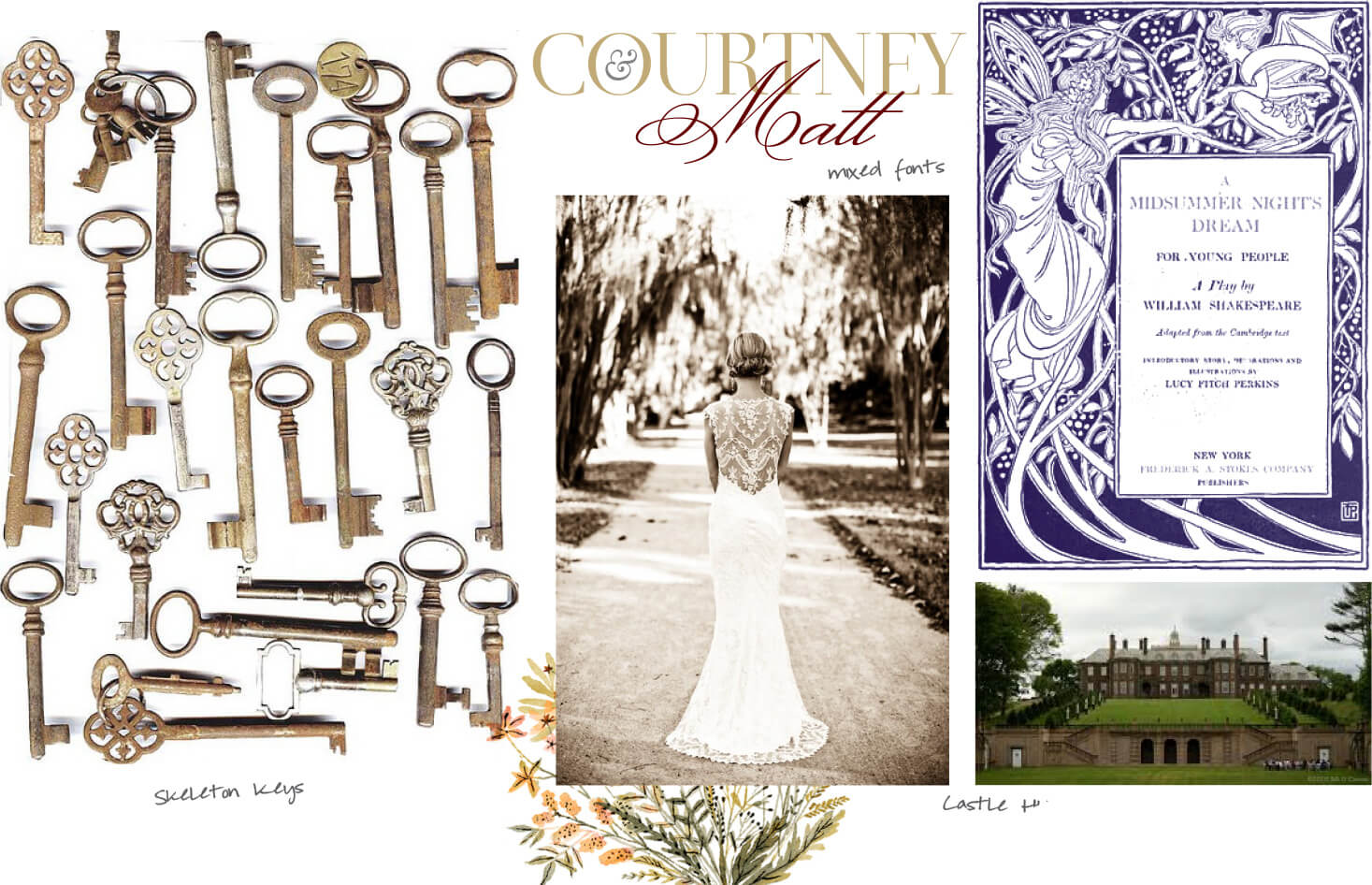Skeleton keys, lace wedding gowns and castles