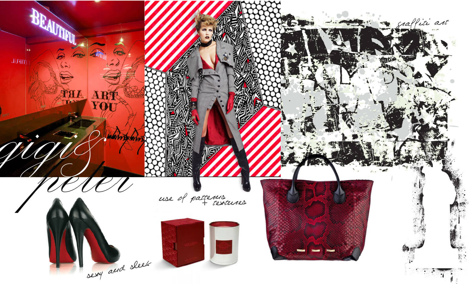 Modern and edgy inspiration in red, white and black