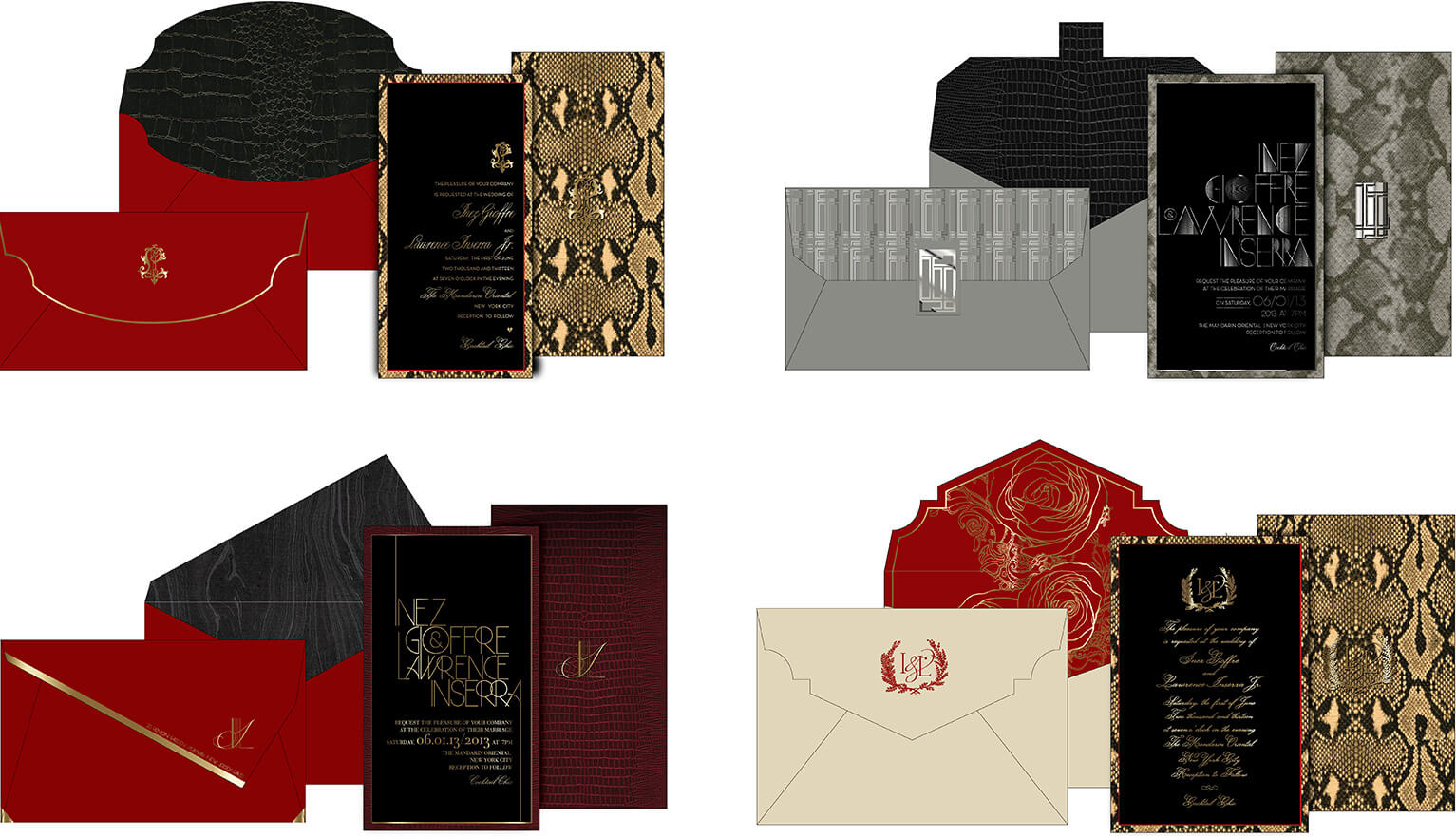 Alternate designs with python and reptile embossed papers