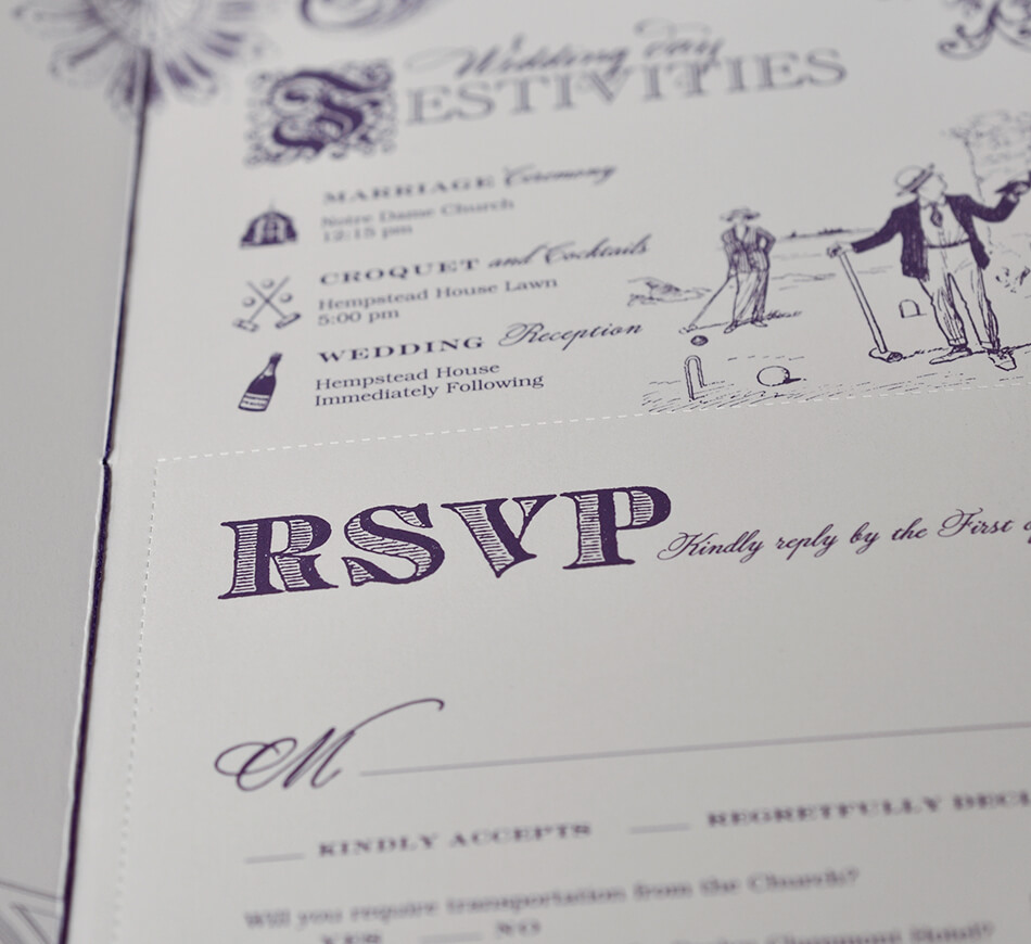 Invitation booklet perforated reply card