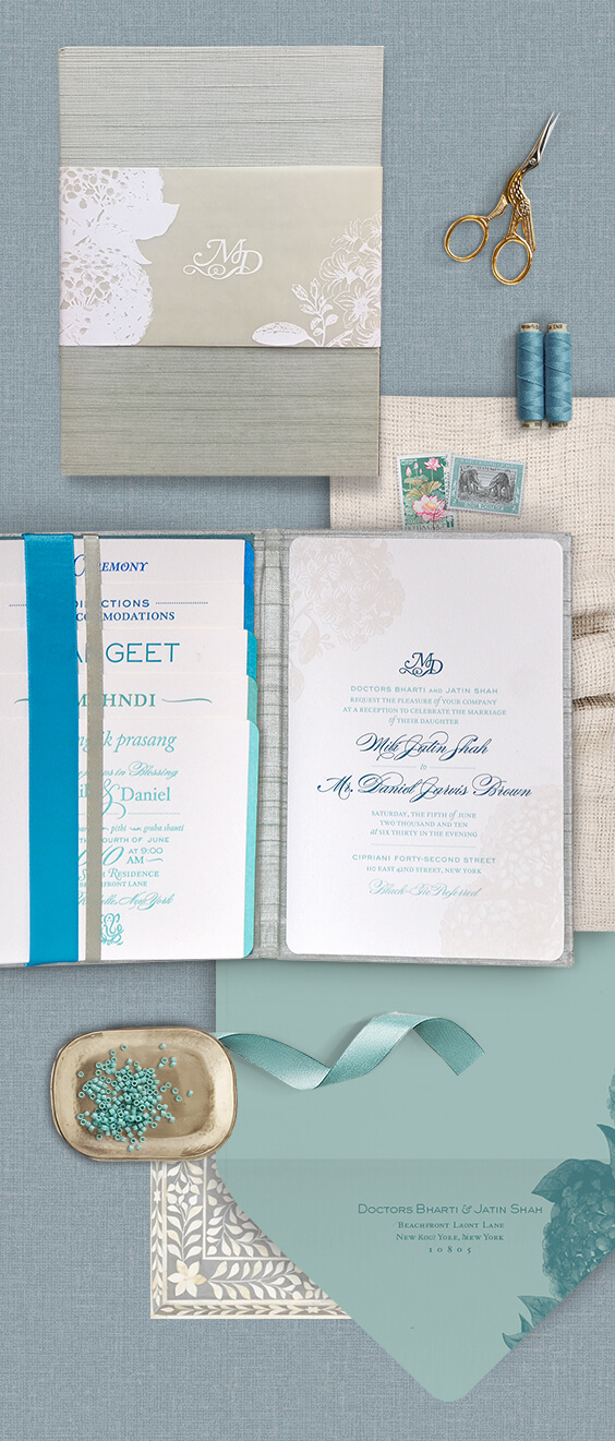 Modern Indian wedding invitation