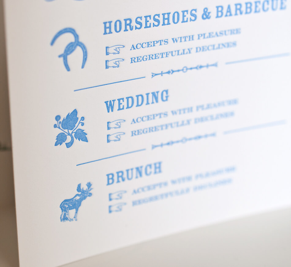 Rustic illustrations on an events card
