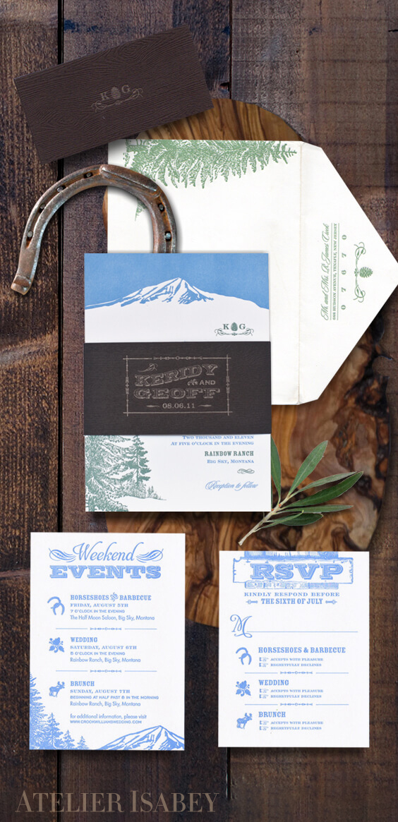 Rustic ranch chic wedding invitations