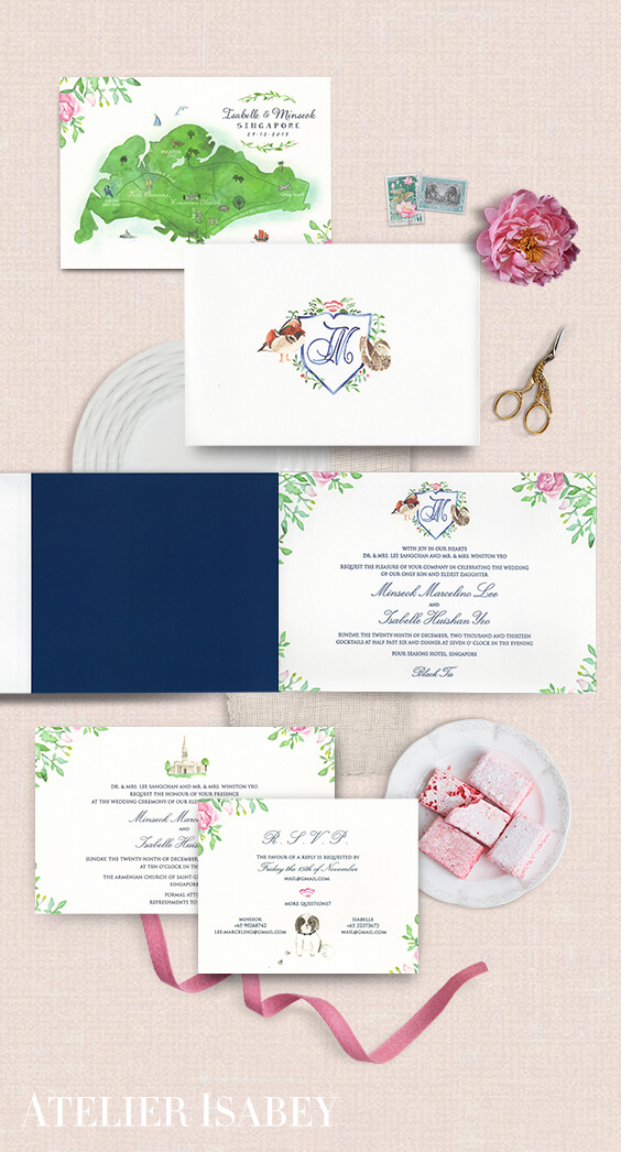 Singapore destination wedding invitation