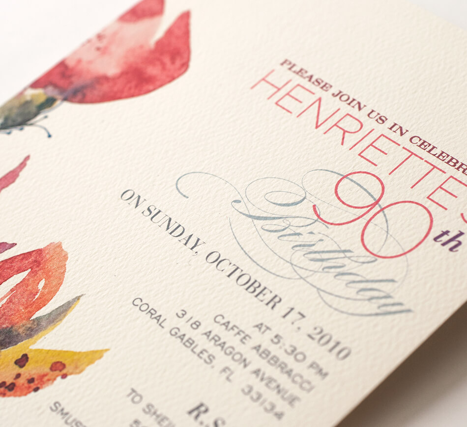 Contemporary typography and florals