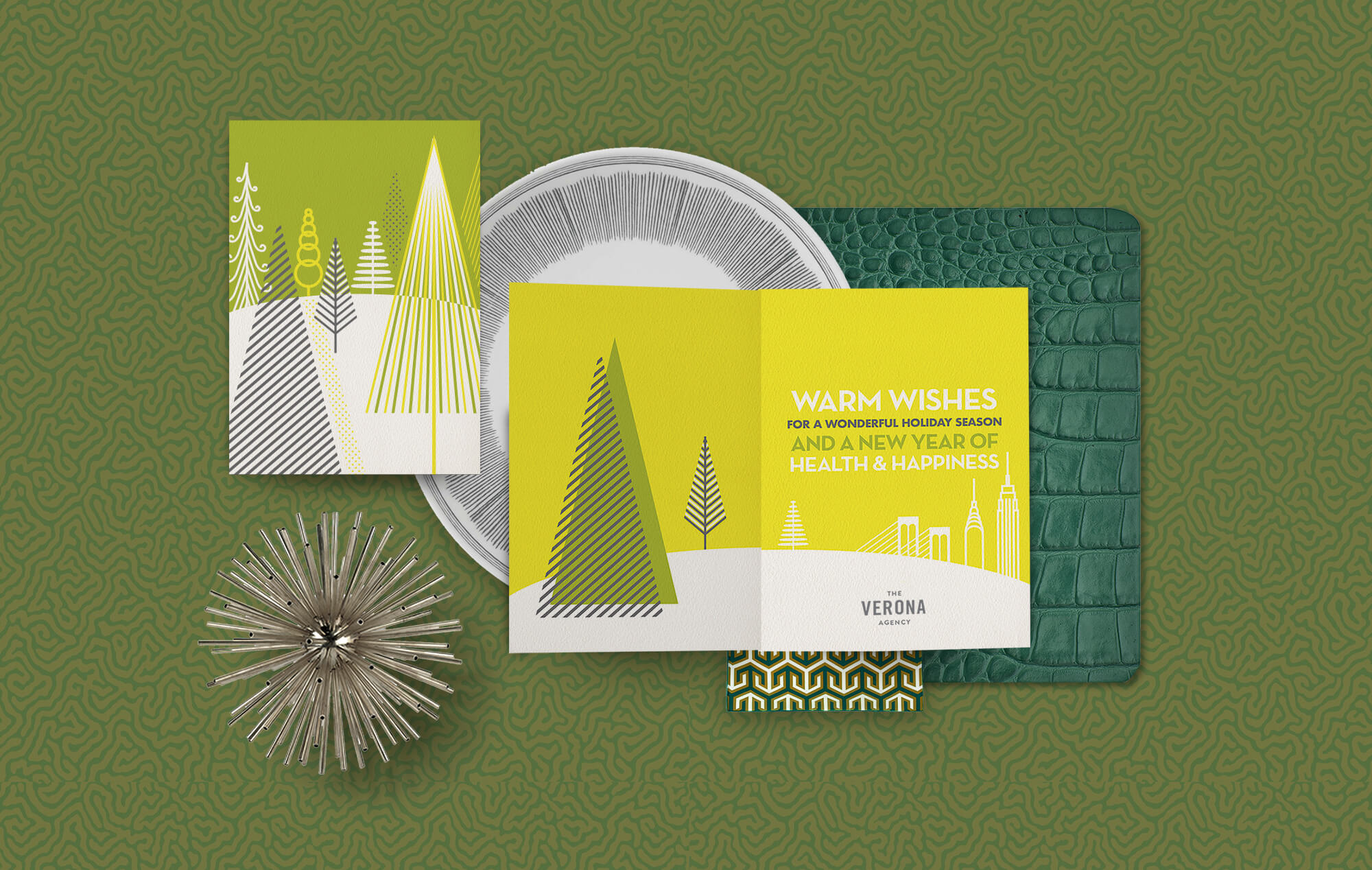 Contemporary corporate holiday greeting cards