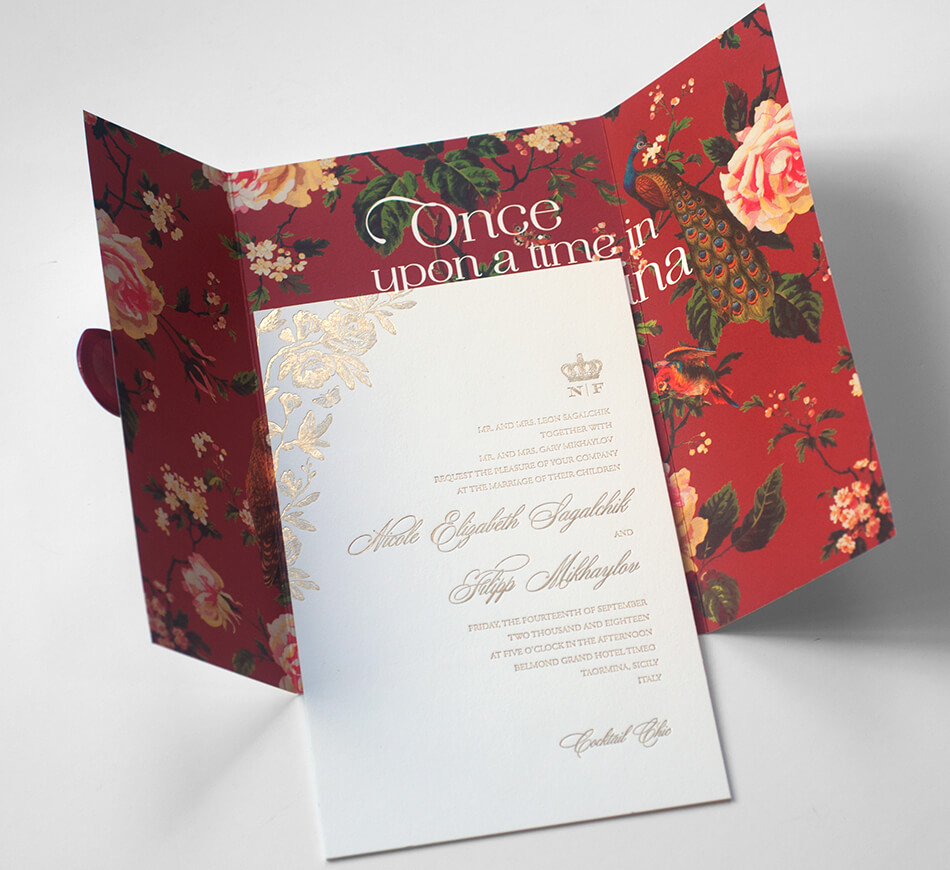 Invitation and floral pattern wrap