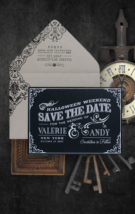 Halloween inspired save the date