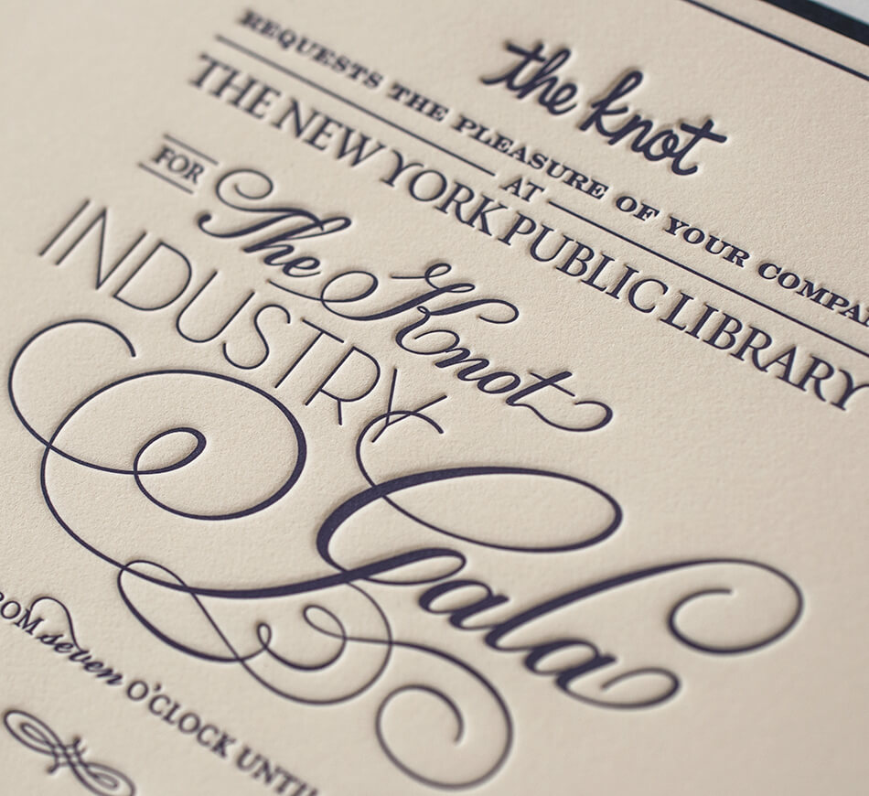 The Knot Industry Gala invitation card