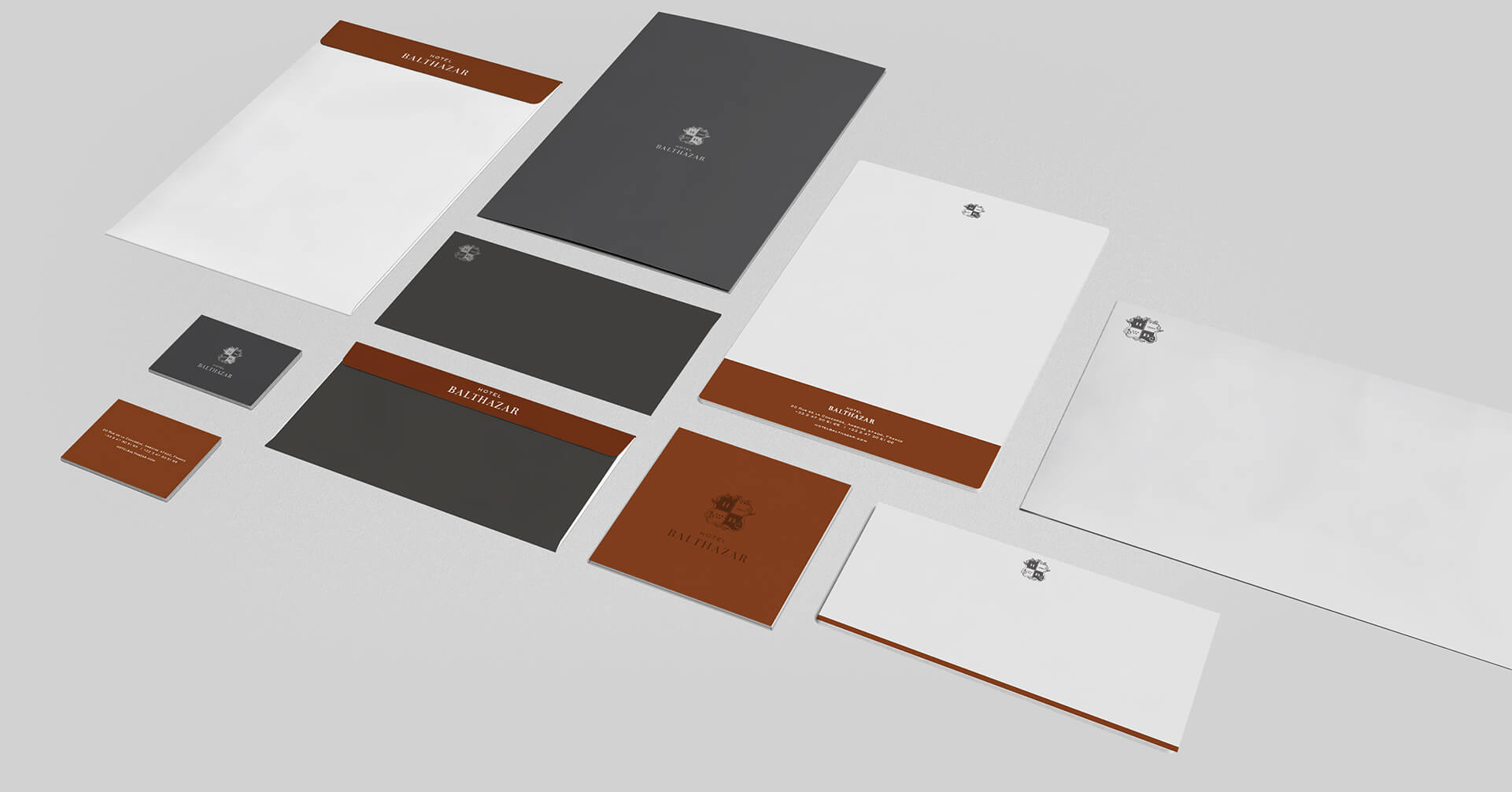 Hotel Balthazar branded stationery suite