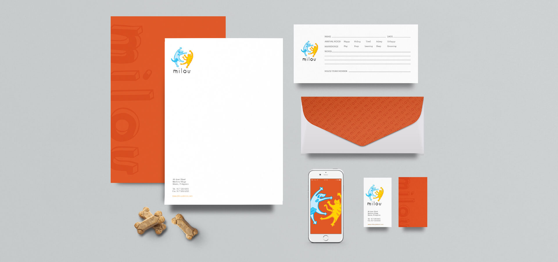 Milou Pet Shop Stationery Branding