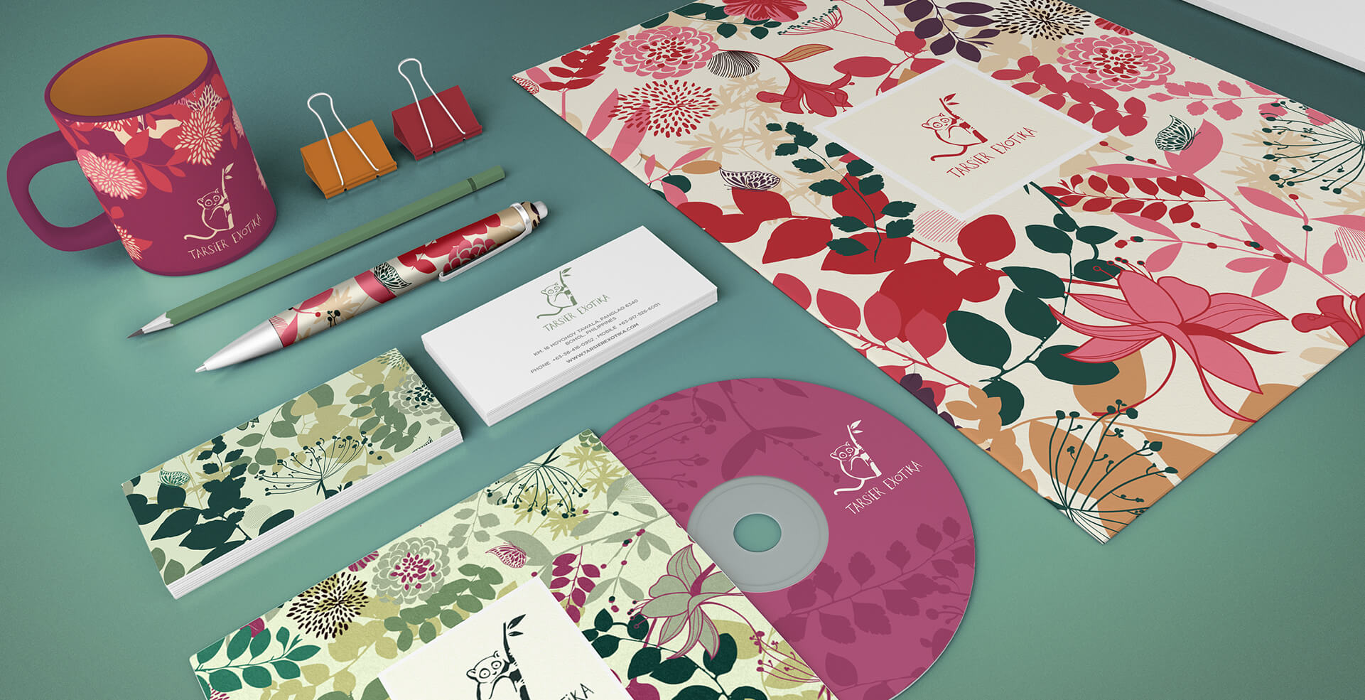 Tarsier Botanika stationery suite