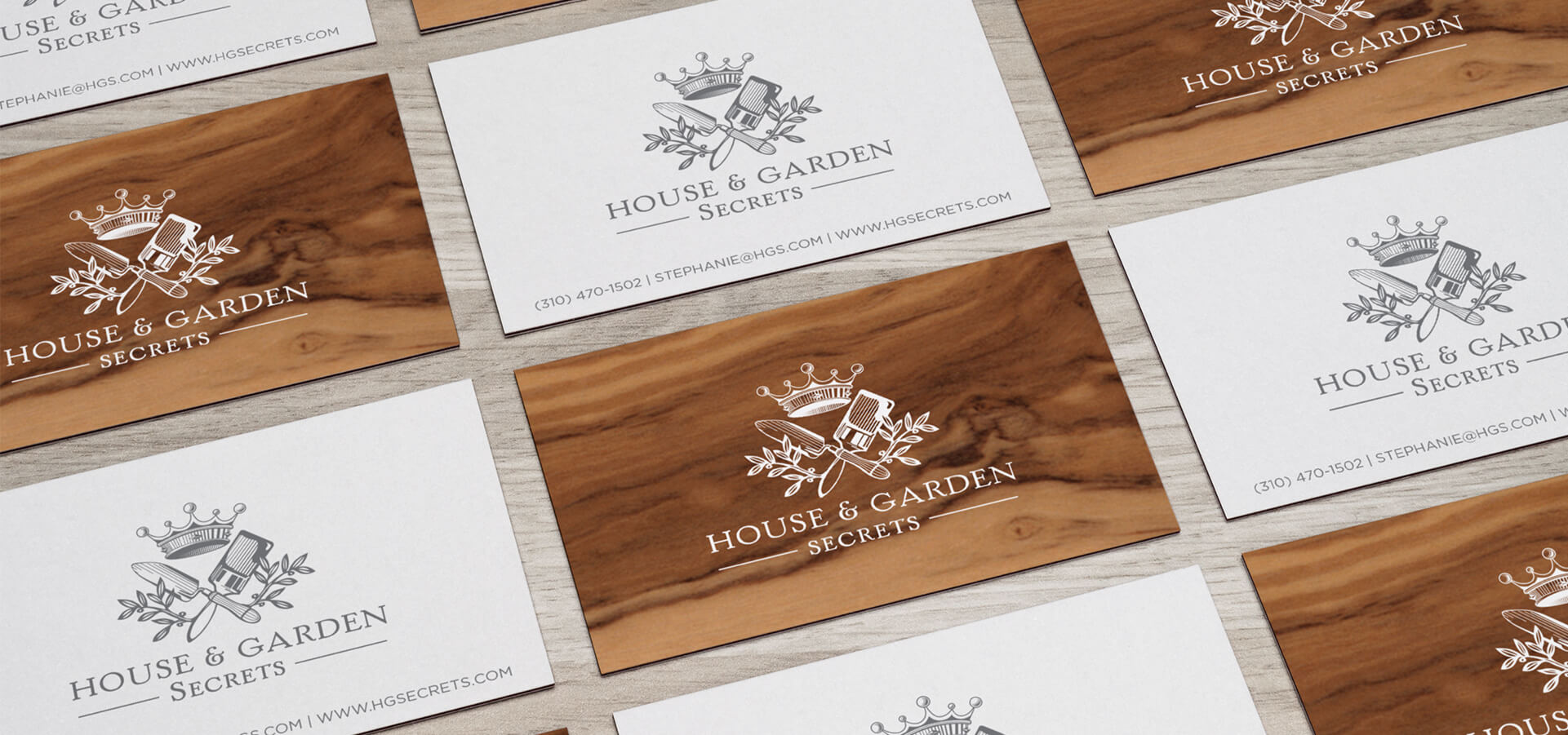 Wood veneer business cards with logo design
