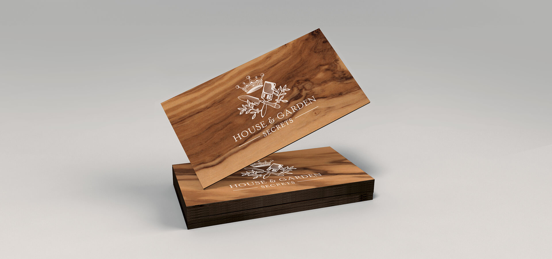 Wood veneer business cards with logo