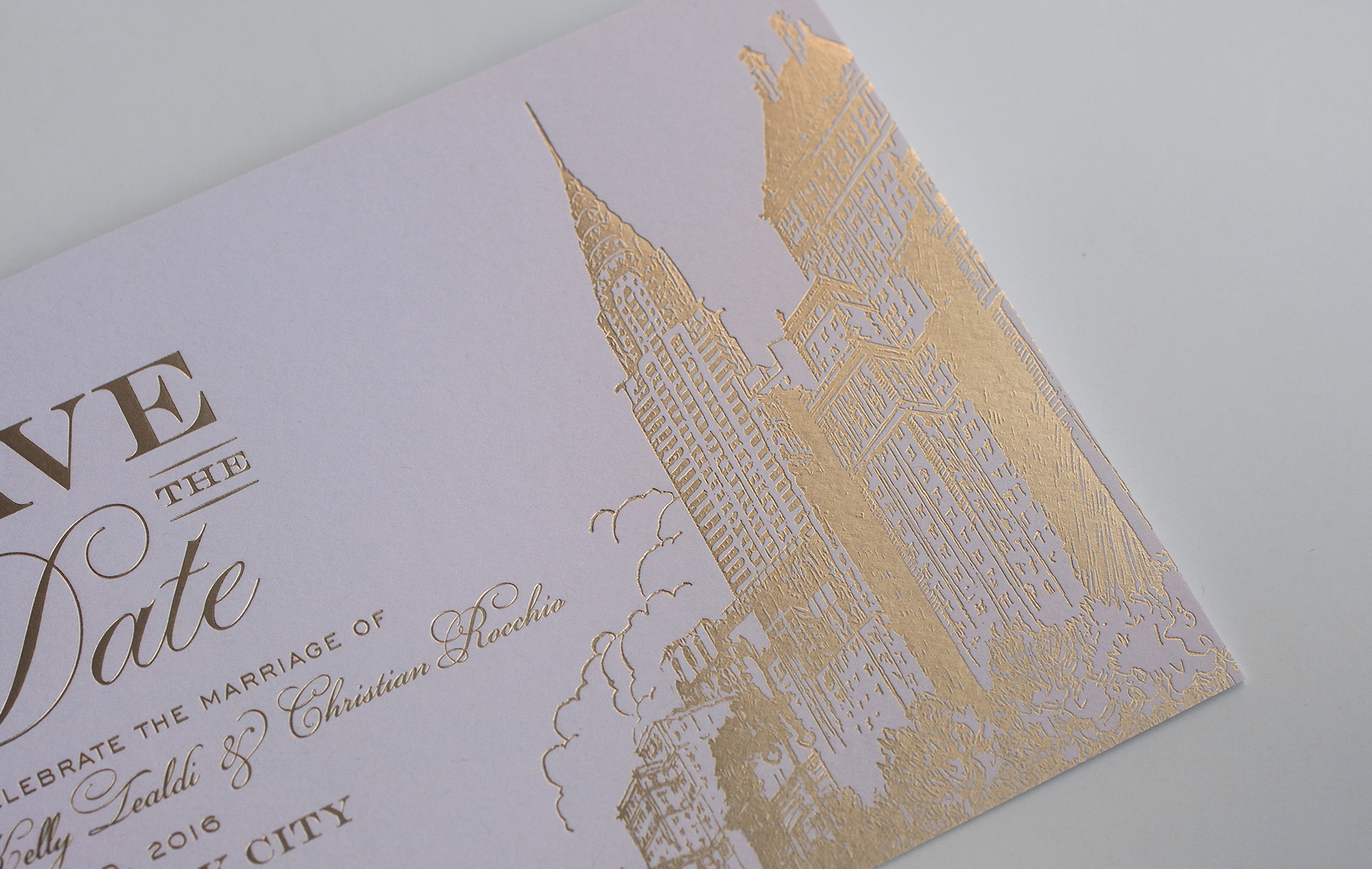 Chrysler Building printed in gold foil