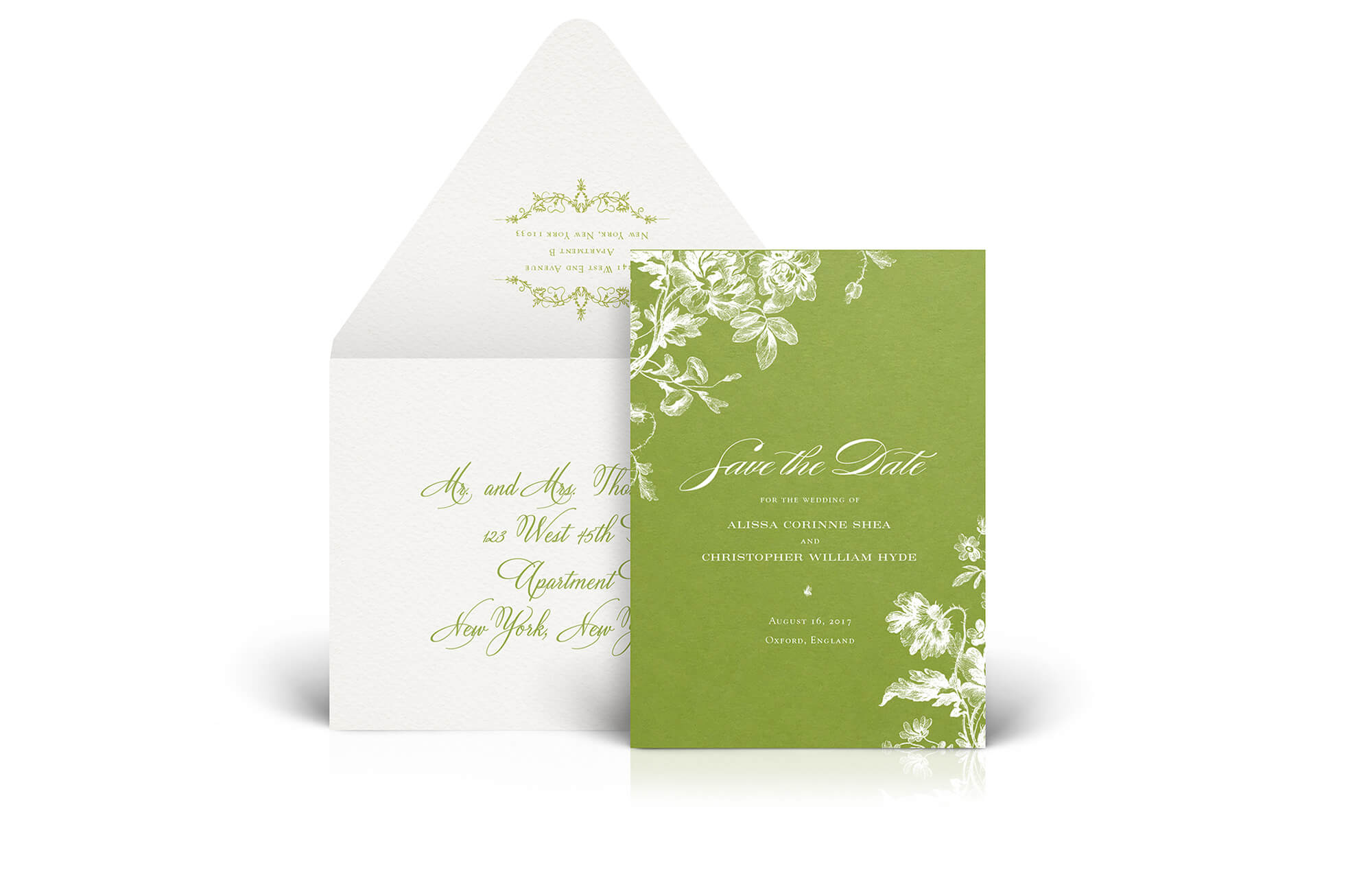 Green botanical save the date