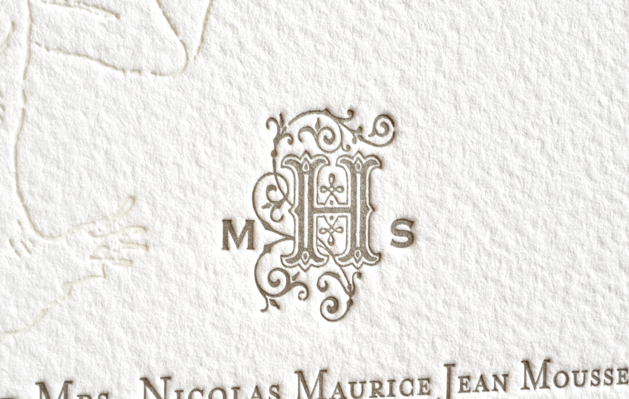 Letterpress vintage inspired monogram