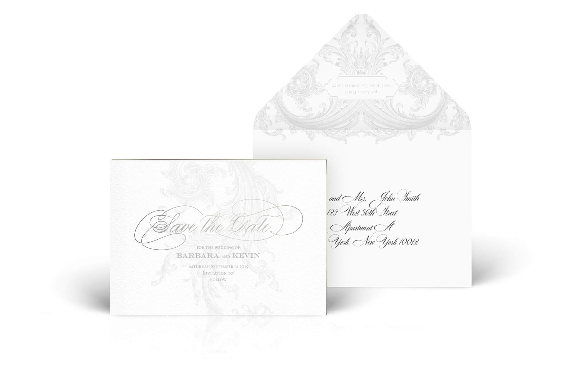 Ornate flourished save the date