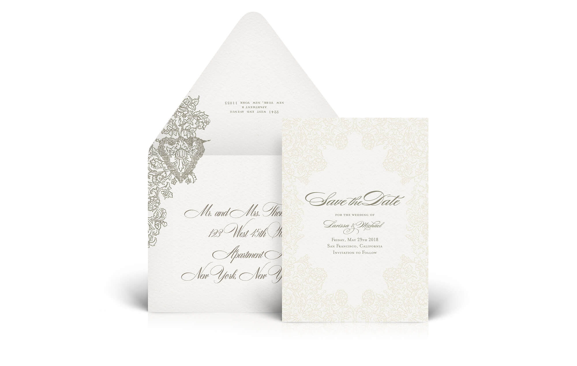 Romantic lace save the date