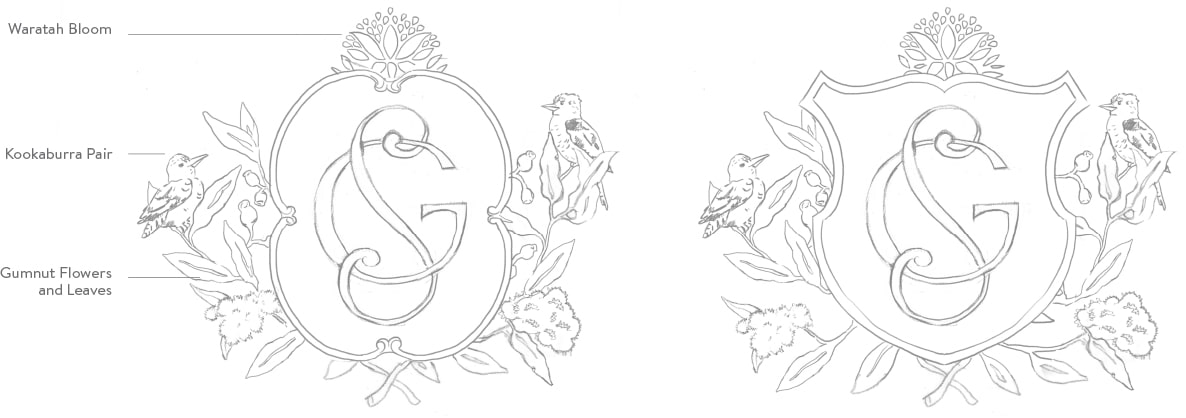 Custom crest sketches