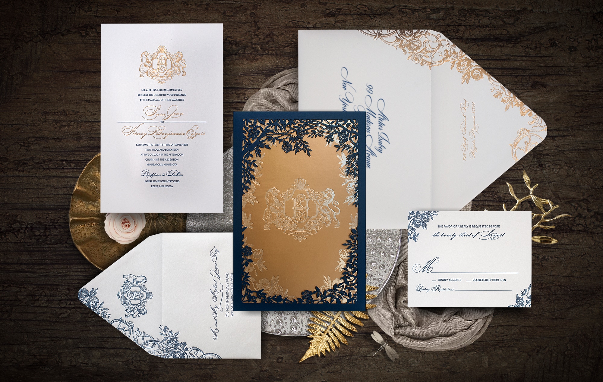 Enchanted castle laser cut wedding invitation