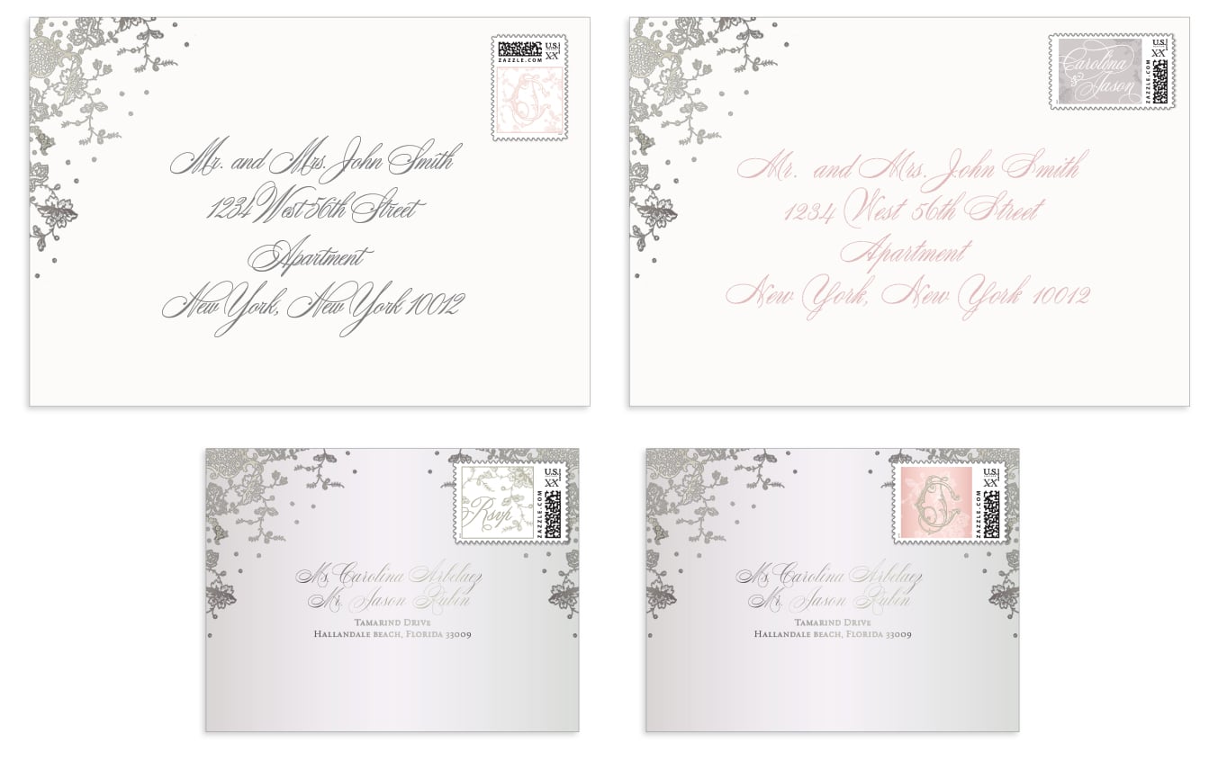 Design of envelopes and custom postage stamps