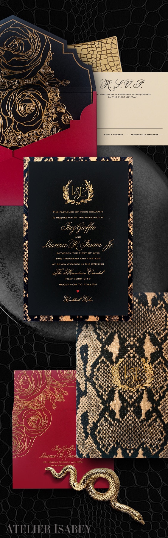 Fashion runway inspired modern wedding invitation