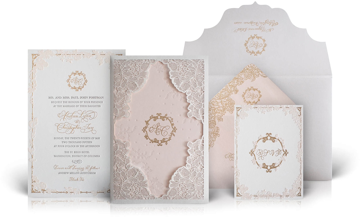 Washington DC luxury wedding invitation