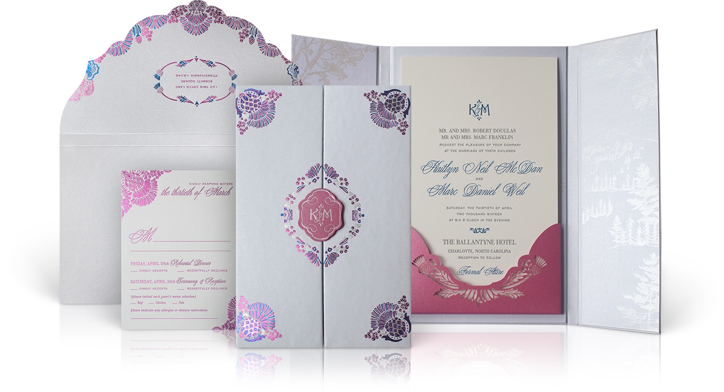 Ballantyne Hotel wedding invitation