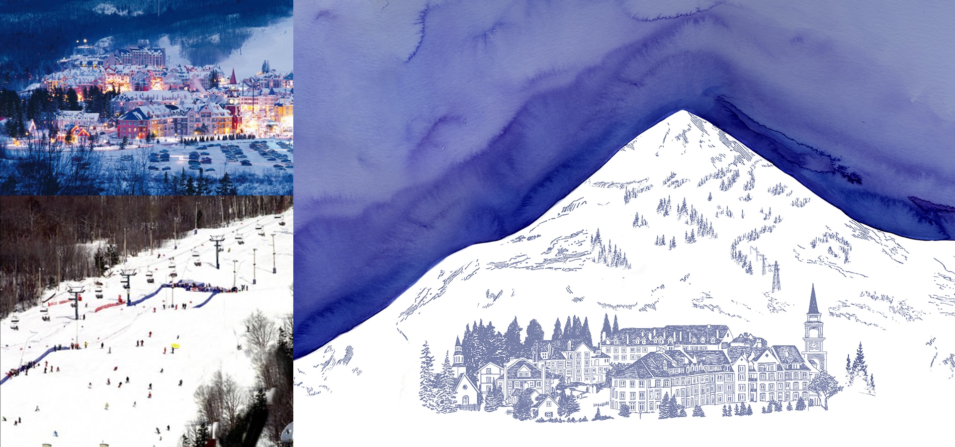 Mont Tremblant watercolor illustration