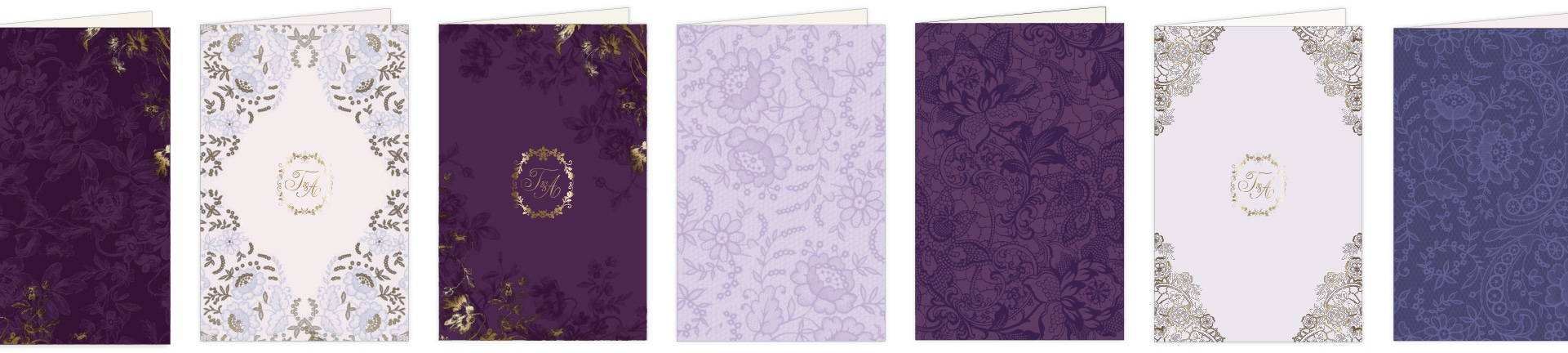 Purple lace and floral folders