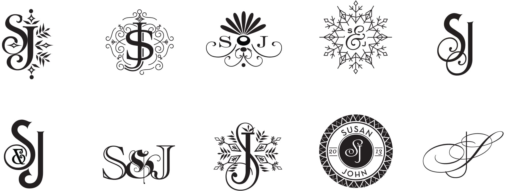 Snowflake and winter monograms