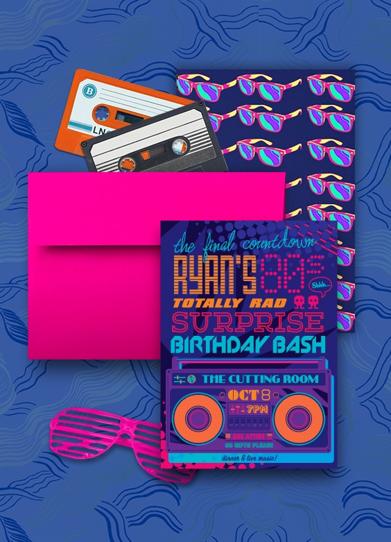 80s Birthday party invitation | By Atelier Isabey