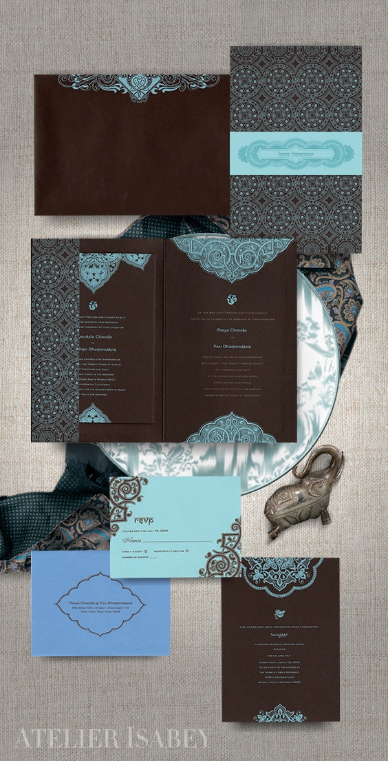 Modern meets traditional Indian wedding invitation