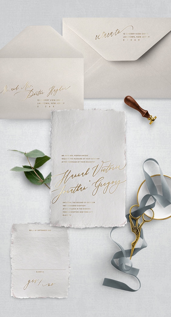 Vintage meets modern wedding invitation