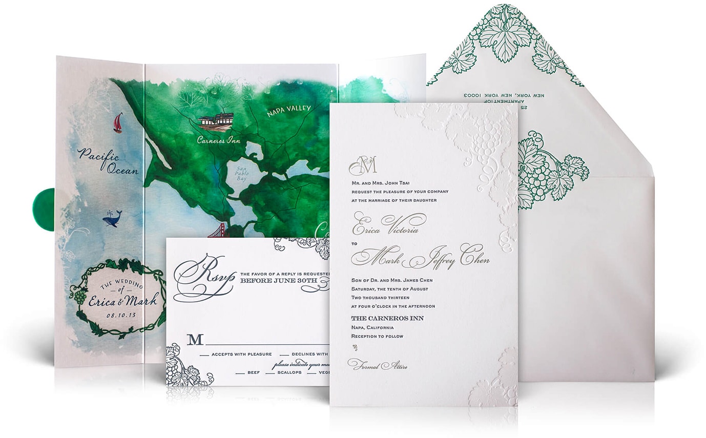 Napa Valley wedding invitations
