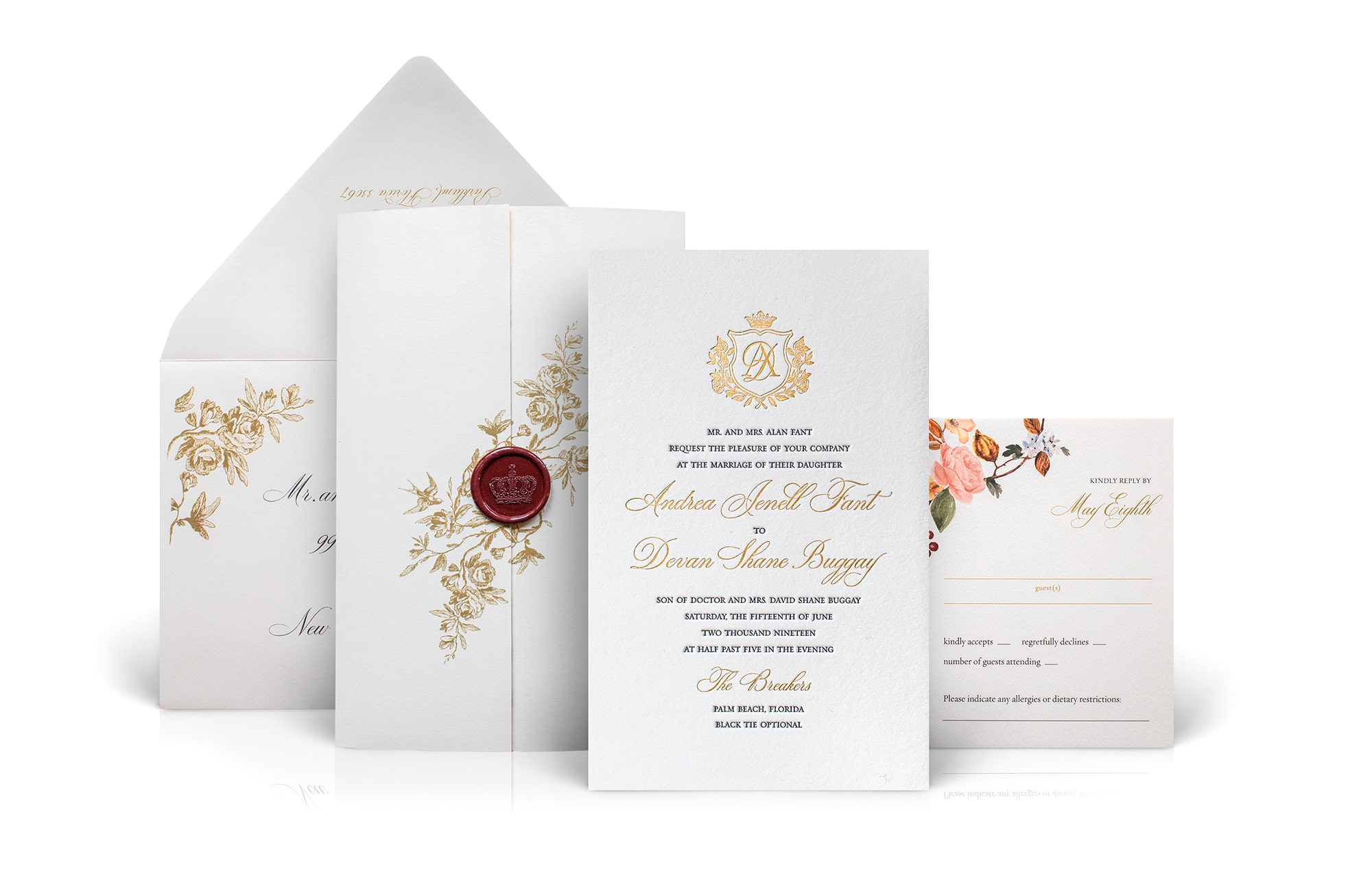 Watercolor flower wedding invitation