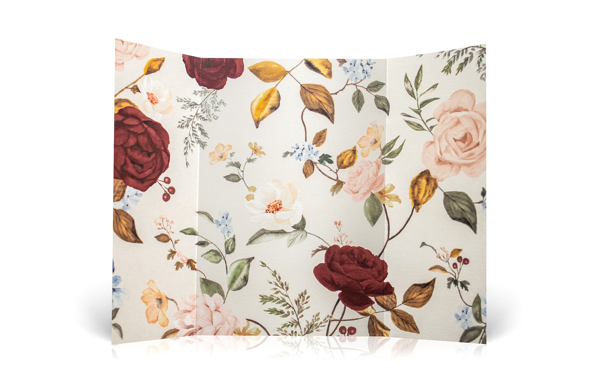 Gatefold wrap with roses