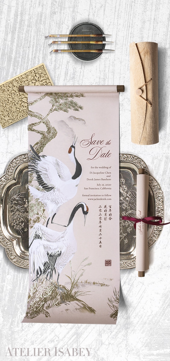 Chinese Scroll Save the Date