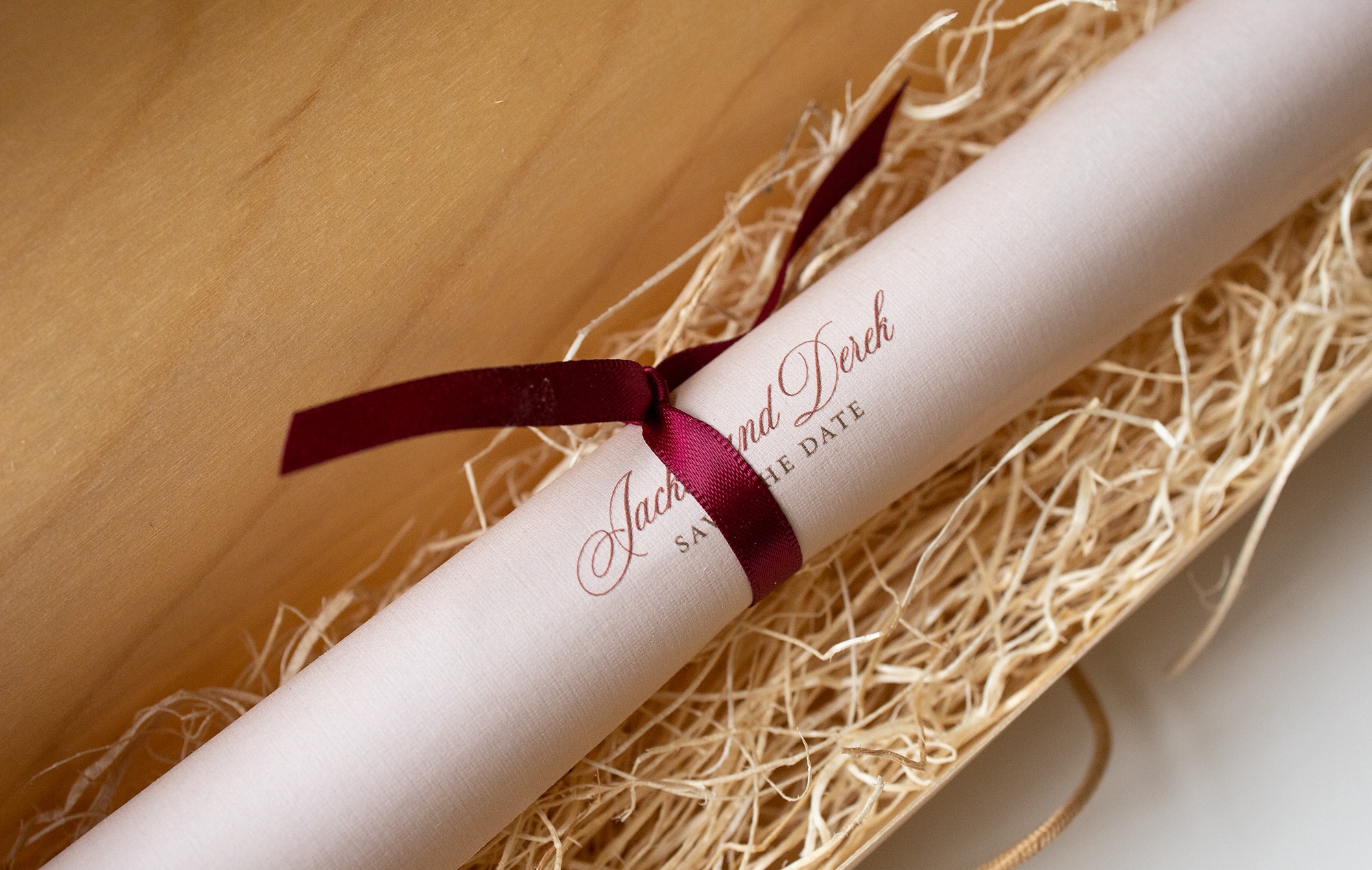 Scroll with satin ribbon