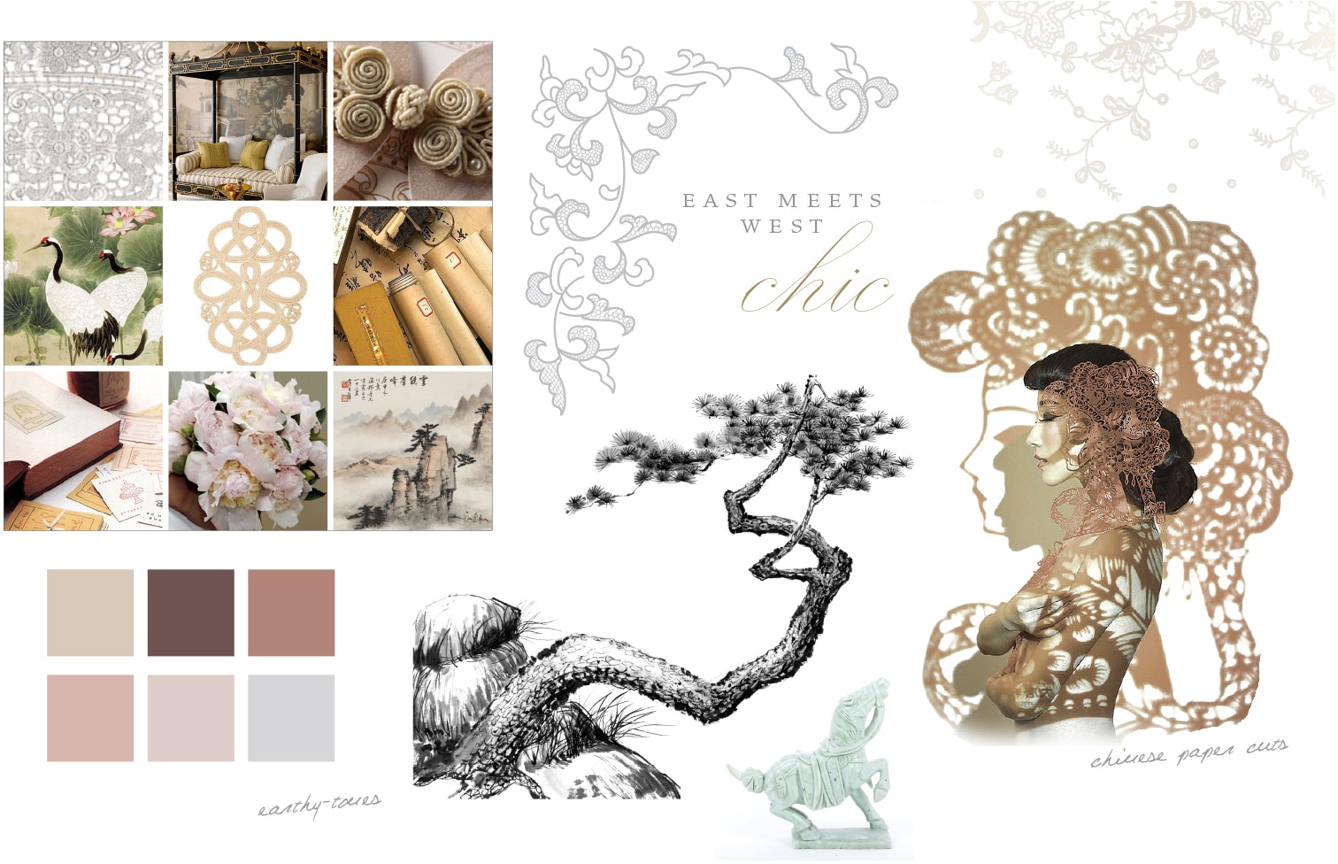East meets West chic Moodboard