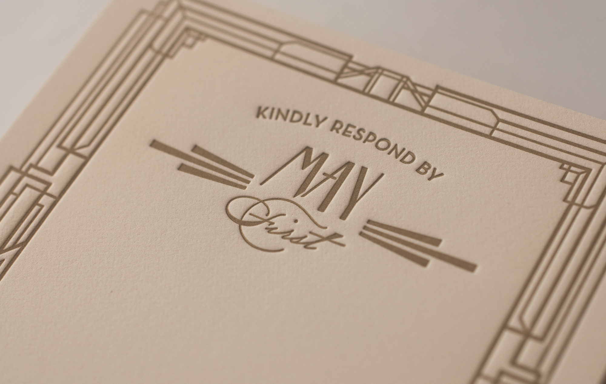 Art Deco reply card typography