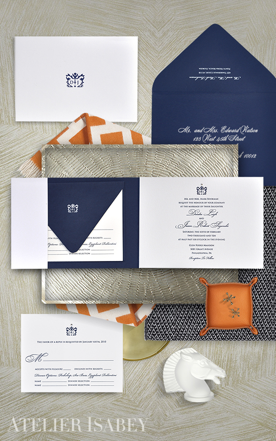 Classic Navy Wedding Invitation