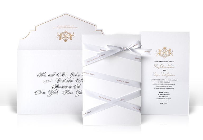 RItz Paris Dior inspired wedding invitation