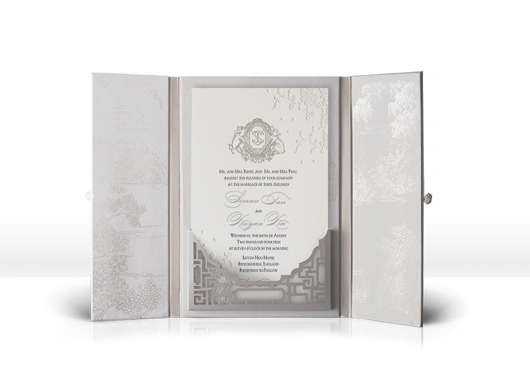 East meets West wedding invitation