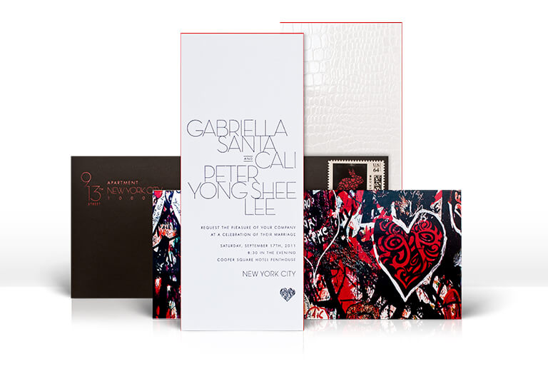 Graffiti modern heart wedding invitation