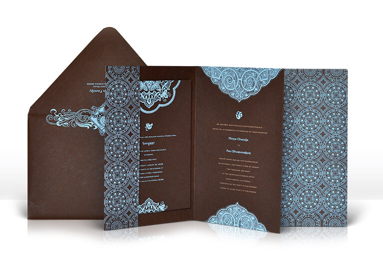 Indian henna and Ganesh wedding invitation